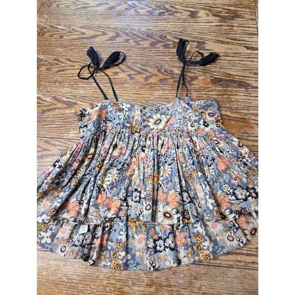 THE GREAT The Tassel Tie Dainty Floral Crop Camisole In Multi sz 1 (US Small) - Picture 5 of 5